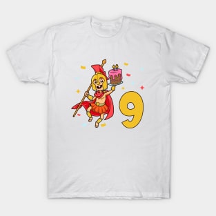 I am 9 with Spartan - kids birthday 9 years old T-Shirt